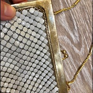 Vintage Whiting & Davis #2982 white mesh w/Gold Chain